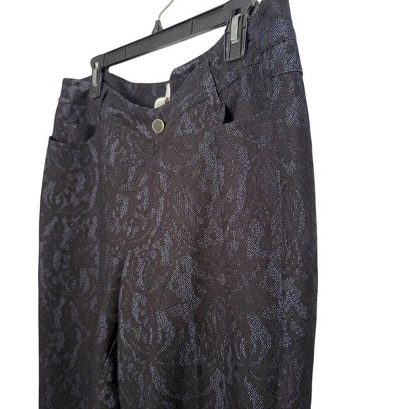 Cache Womens Textured Lace Bootcut Stretch Black Whimsigoth Floral Pants sz 14 - Picture 10 of 16